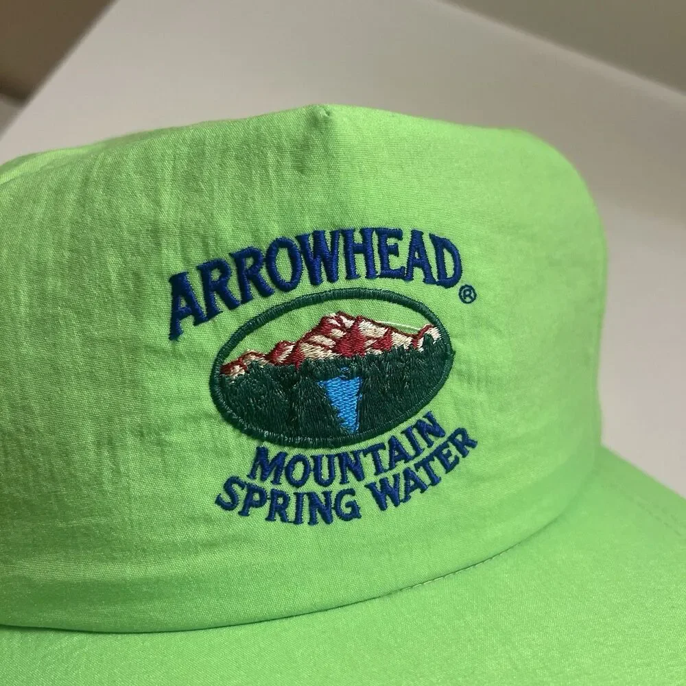 Arrowhead Mountain Spring Water Colorado Leisure Sports Vintage Neon Green Hat